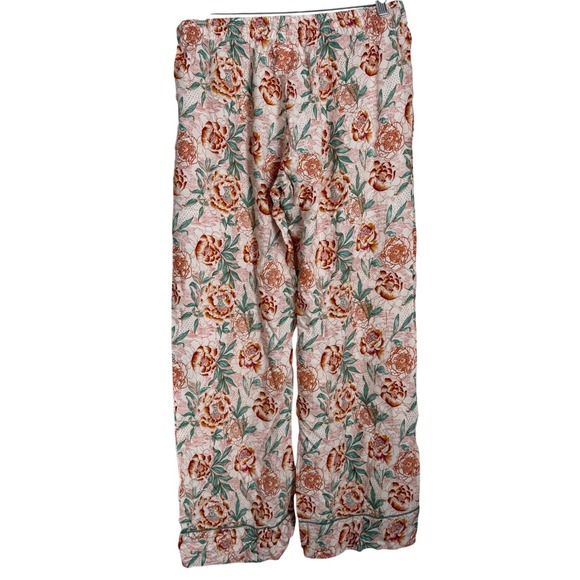 World Market Womens Pajama Pants L XL Floral Boho Cottage Wide Leg Loungewear - Picture 4 of 11